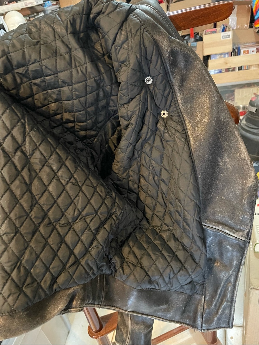Vintage-Style Black Leather Biker Jacket - By Easy Rider - Picture 5 of 11